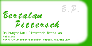 bertalan pittersch business card